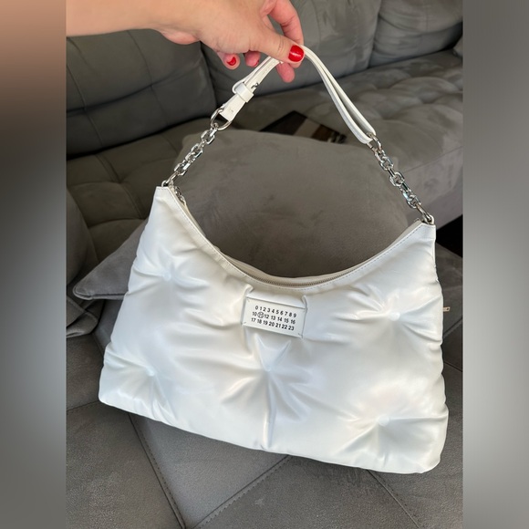 SOLD! SOLD! Maison Margiela Glam Slam Hobo Medium Bag In White Leather Unisex - Picture 2 of 15